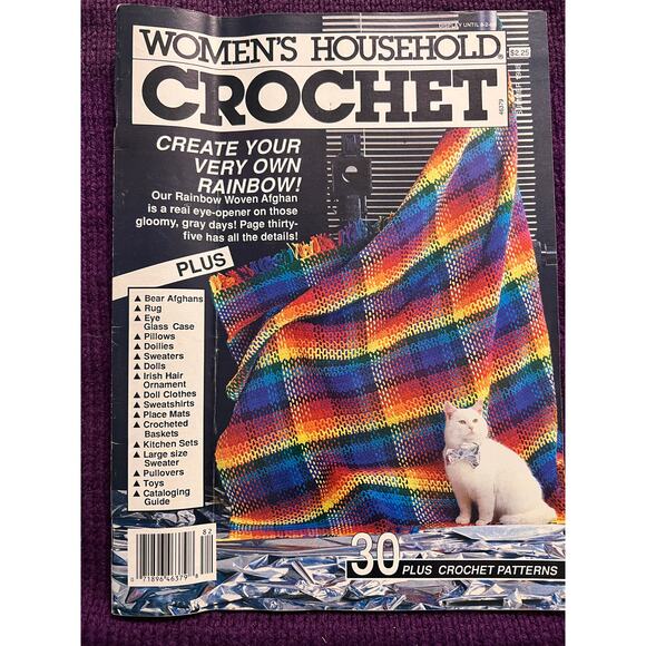 women's household Crochet pattern book 1980s sweater afgan toys - Picture 1 of 6
